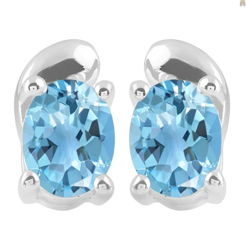 Blue Topaz Stud Earring BTZ-RDE-28.