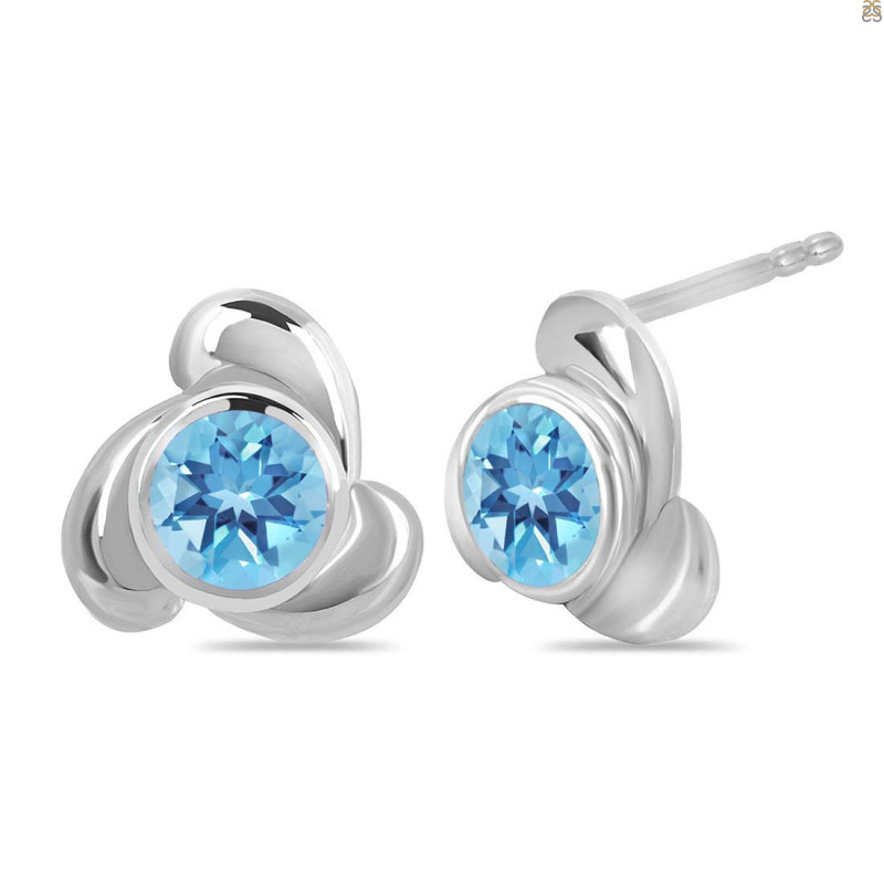 Blue Topaz Stud Earring