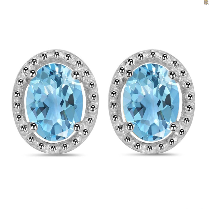 Blue Topaz Stud Earring BTZ-RDE-34.