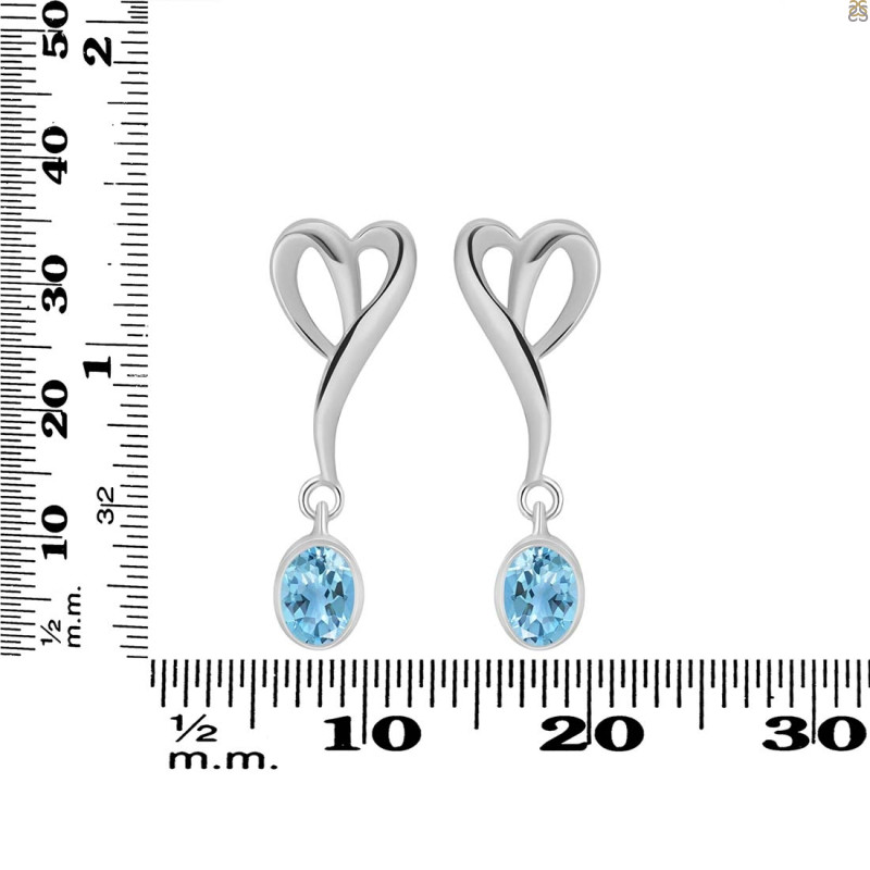 Blue Topaz Earring BTZ-RDE-447.