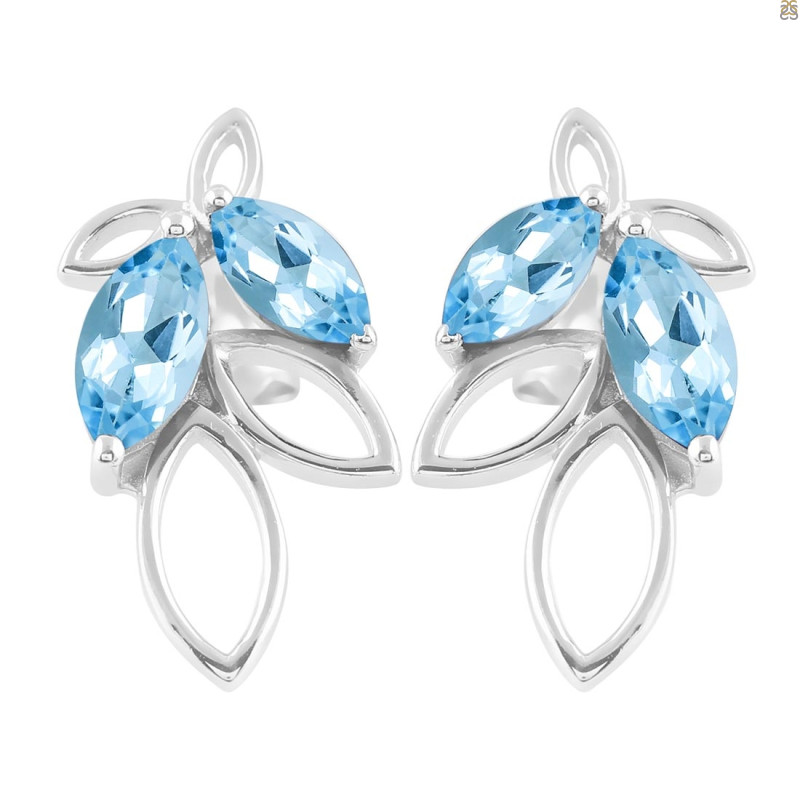 Blue Topaz Stud Earring BTZ-RDE-53.