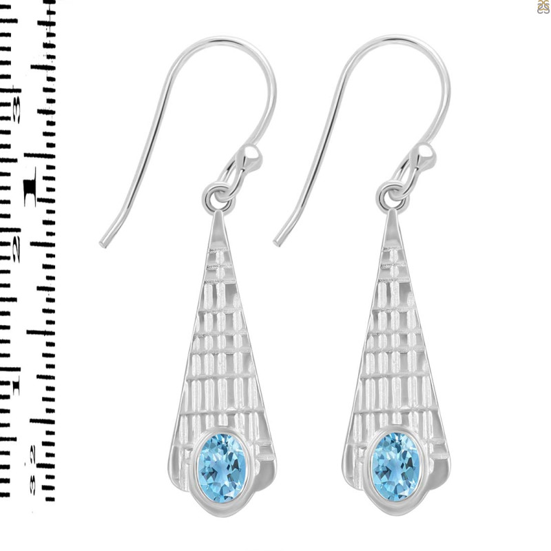 Blue Topaz Earring BTZ-RDE-637.