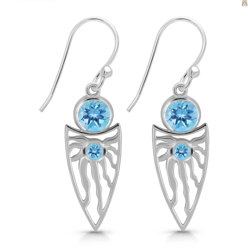 Blue Topaz Earring BTZ-RDE-649.