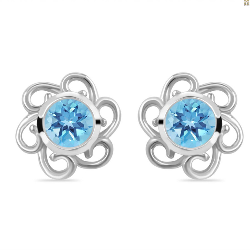 Blue Topaz Stud Earring BTZ-RDE-7.