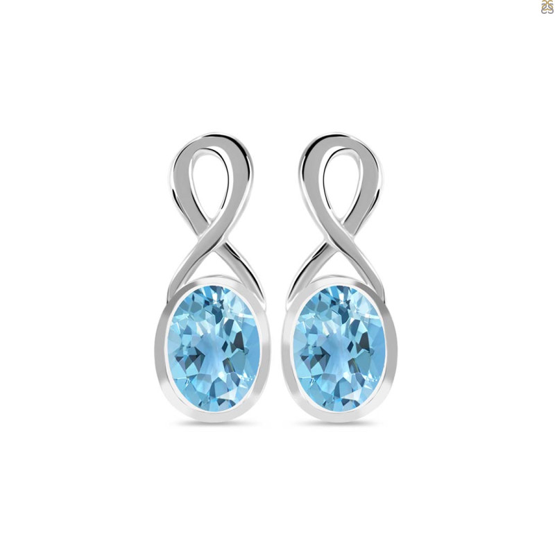 Blue Topaz Stud Earring BTZ-RDE-9.