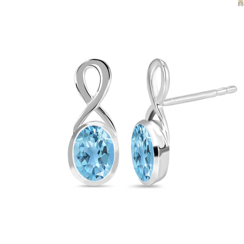 Blue Topaz Stud Earring