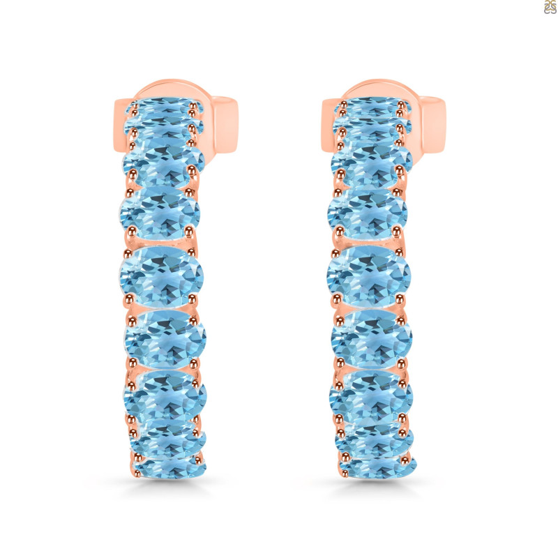 Blue Topaz Hoop Earring BTZ-RDE-975.