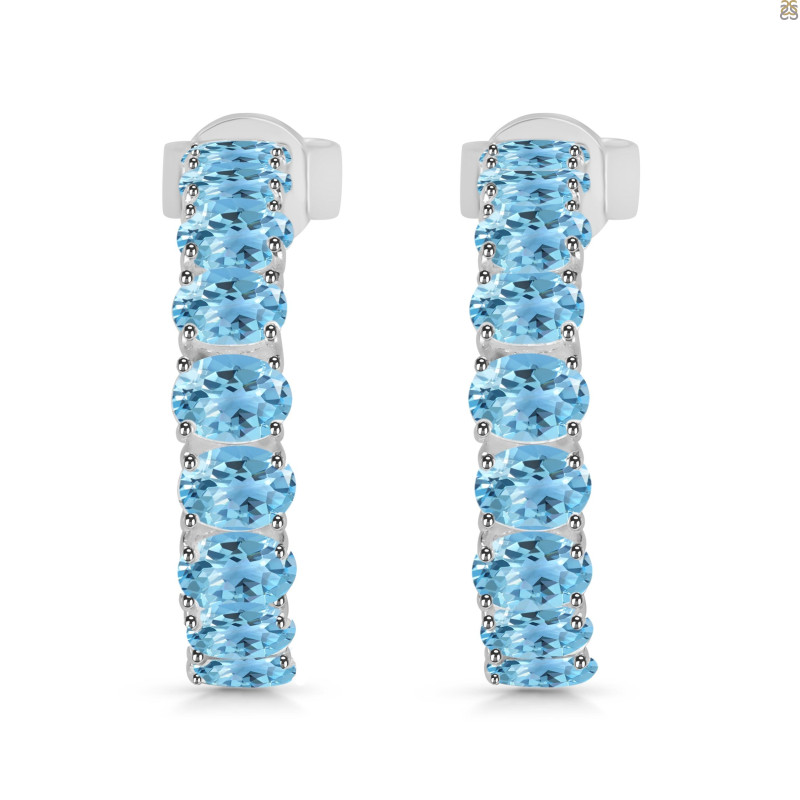 Blue Topaz Hoop Earring BTZ-RDE-975.