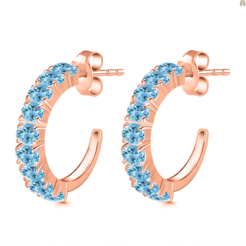 Blue Topaz Hoop Earring BTZ-RDE-975.