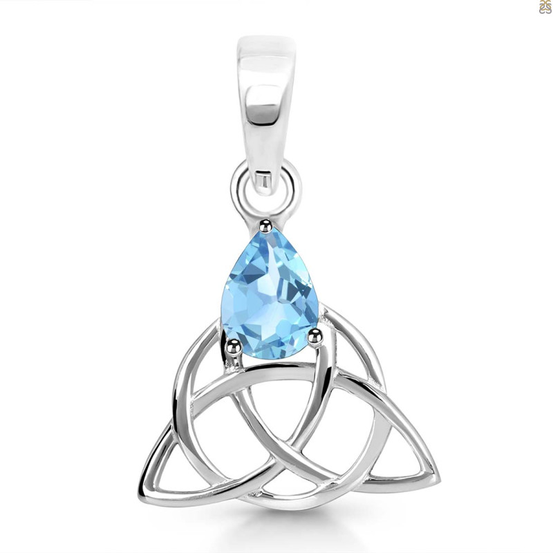 Blue Topaz Triquetra Pendant BTZ-RDEP-892.