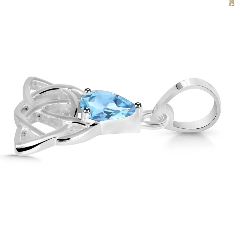 Blue Topaz Triquetra Pendant BTZ-RDEP-892.