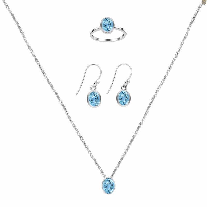  Blue Topaz Jewelry Set