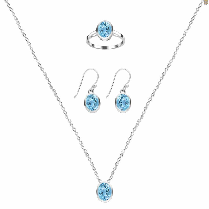  Blue Topaz Jewelry Set