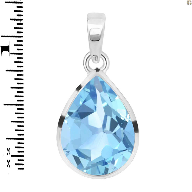 Blue Topaz Pendant BTZ-RDP-455.