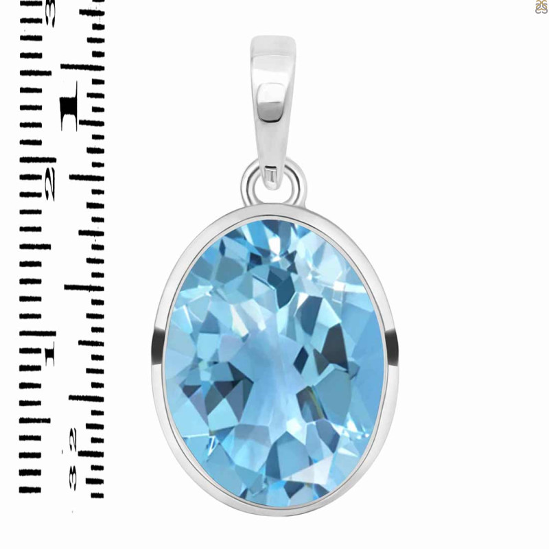 Blue Topaz Pendant BTZ-RDP-458.