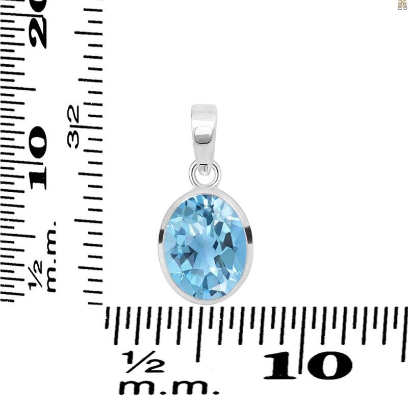 Blue Topaz Pendant BTZ-RDP-466.