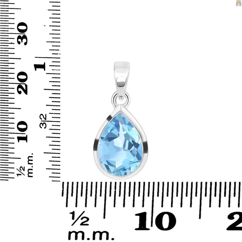 Blue Topaz Pendant BTZ-RDP-470.