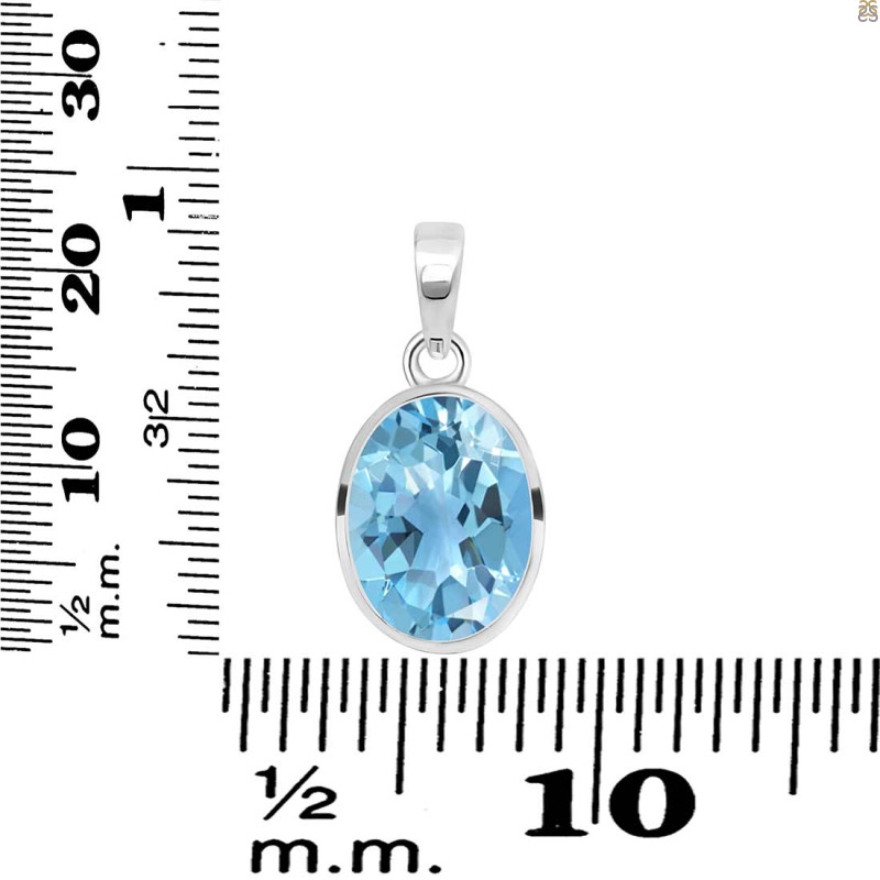 Blue Topaz Pendant BTZ-RDP-471.
