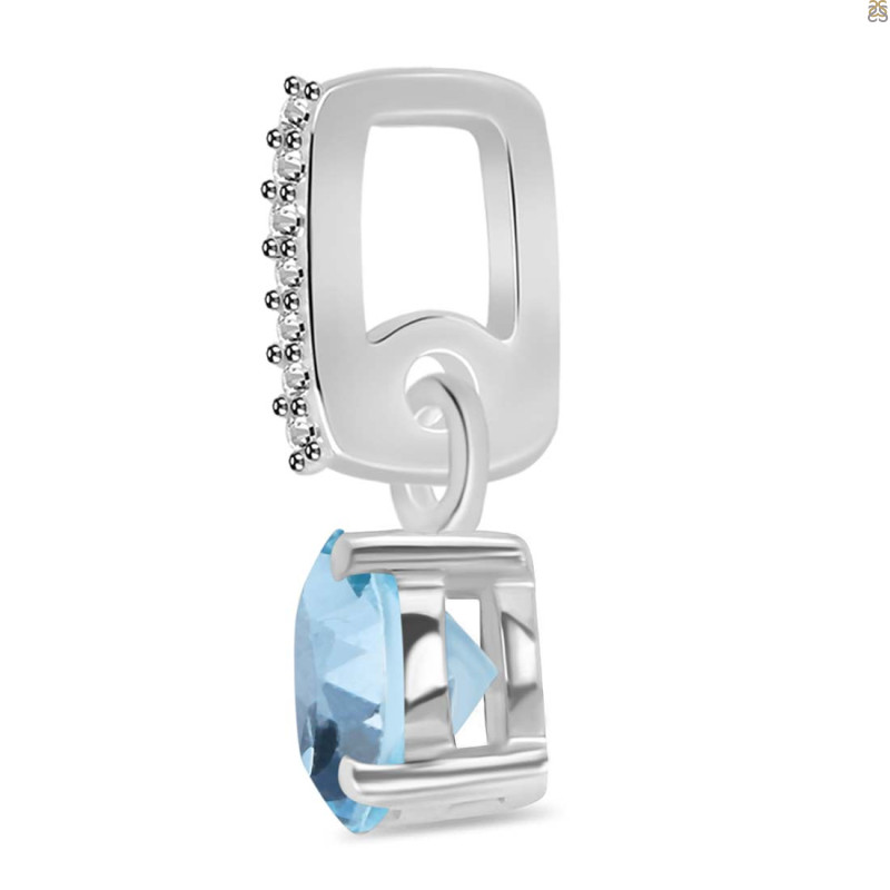 Blue Topaz & White Topaz Pendant