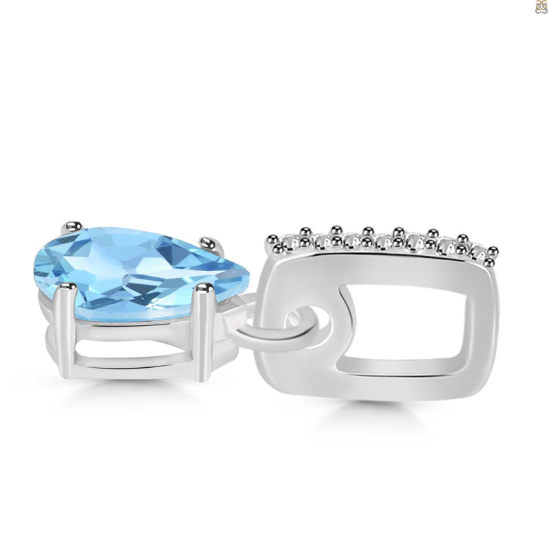 Blue Topaz & White Topaz Pendant