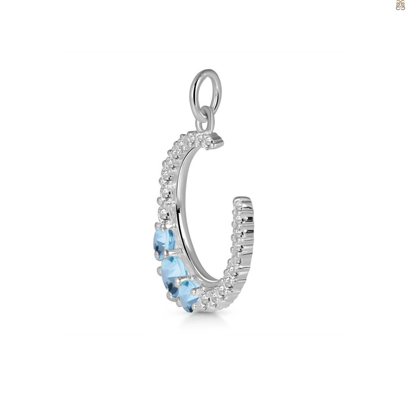Blue Topaz & White Topaz Pendant