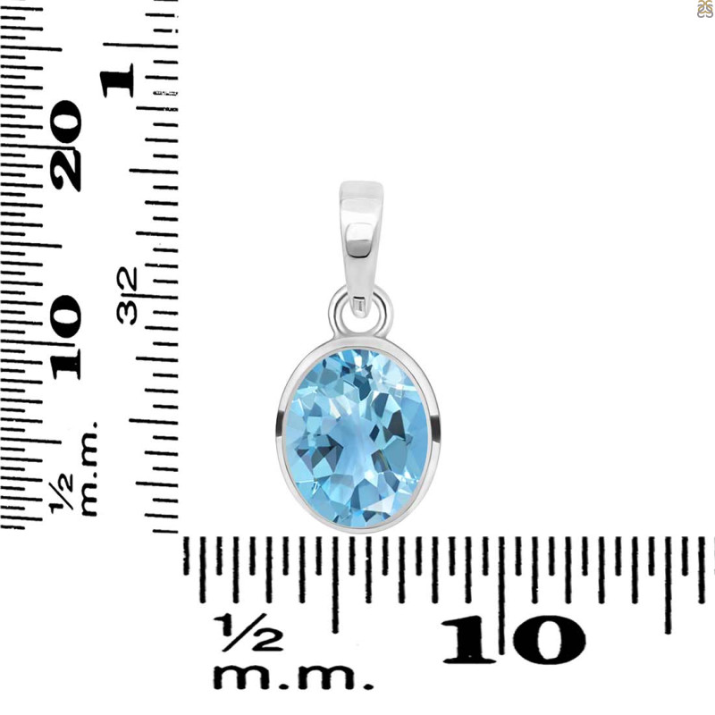 Blue Topaz Pendant BTZ-RDP-734.