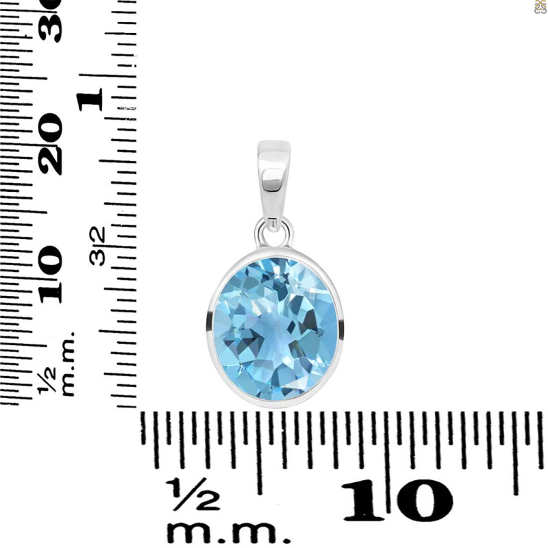 Blue Topaz Pendant BTZ-RDP-737.