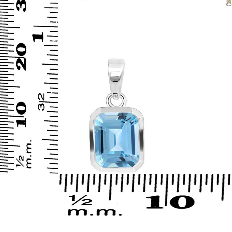 Blue Topaz Pendant BTZ-RDP-738.