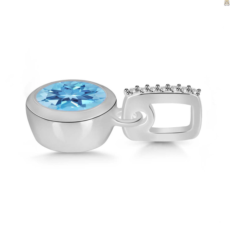 Blue Topaz & White Topaz Pendant