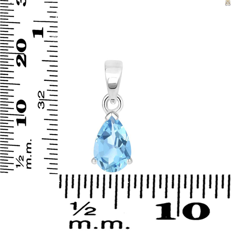Blue Topaz Pendant BTZ-RDP-757.
