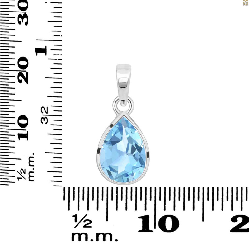 Blue Topaz Pendant BTZ-RDP-790.