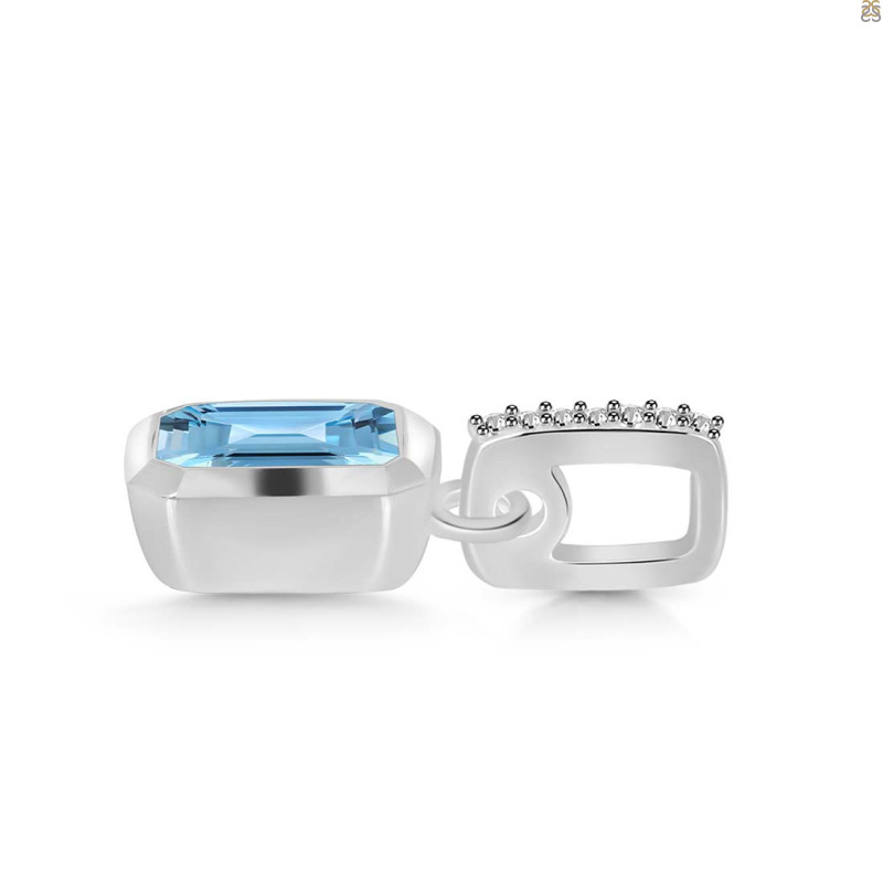 Blue Topaz & White Topaz Pendant