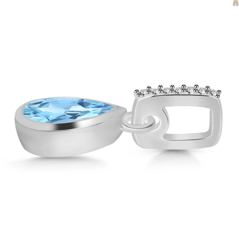 Blue Topaz & White Topaz Pendant