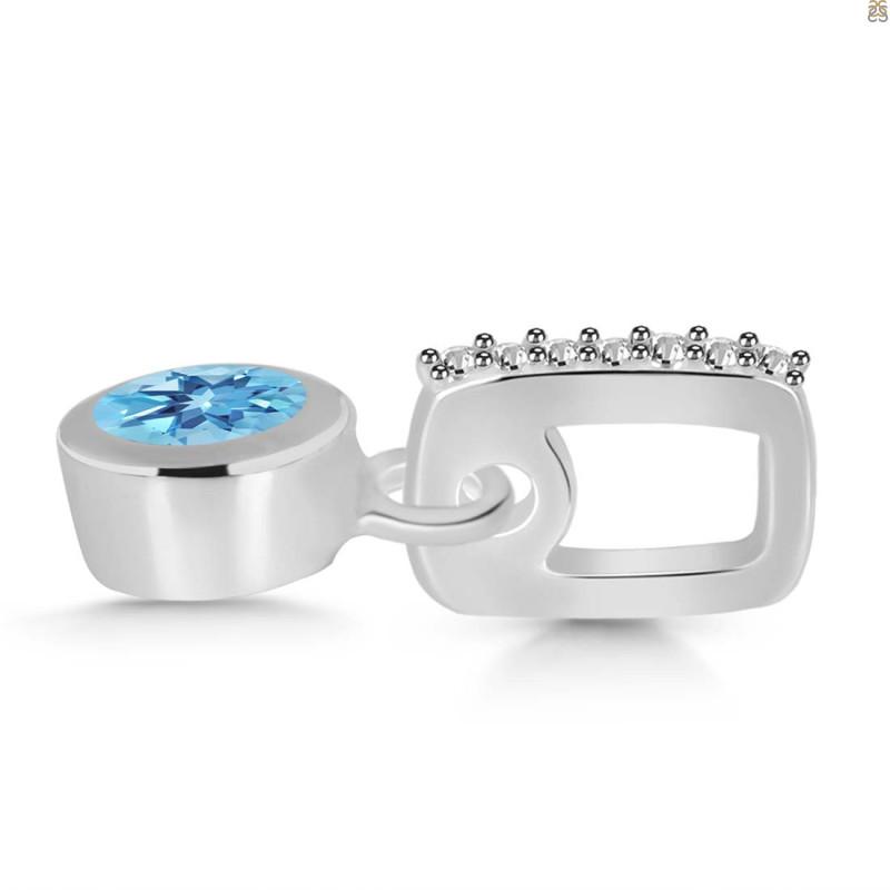 Blue Topaz & White Topaz Pendant