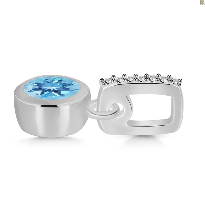 Blue Topaz & White Topaz Pendant