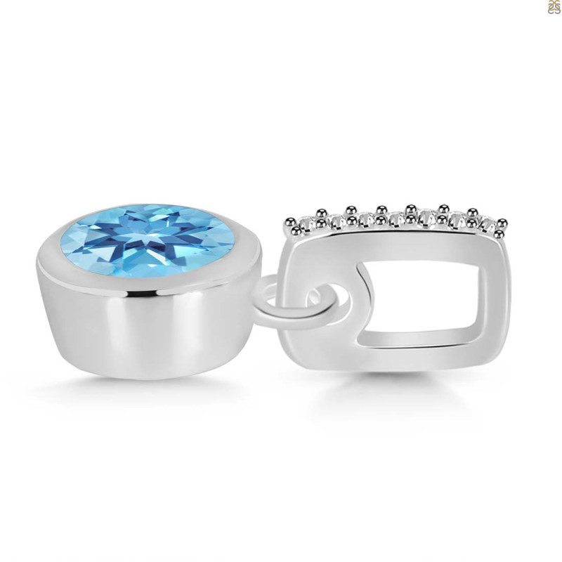 Blue Topaz & White Topaz Pendant