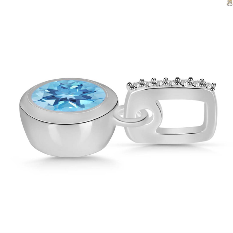 Blue Topaz & White Topaz Pendant
