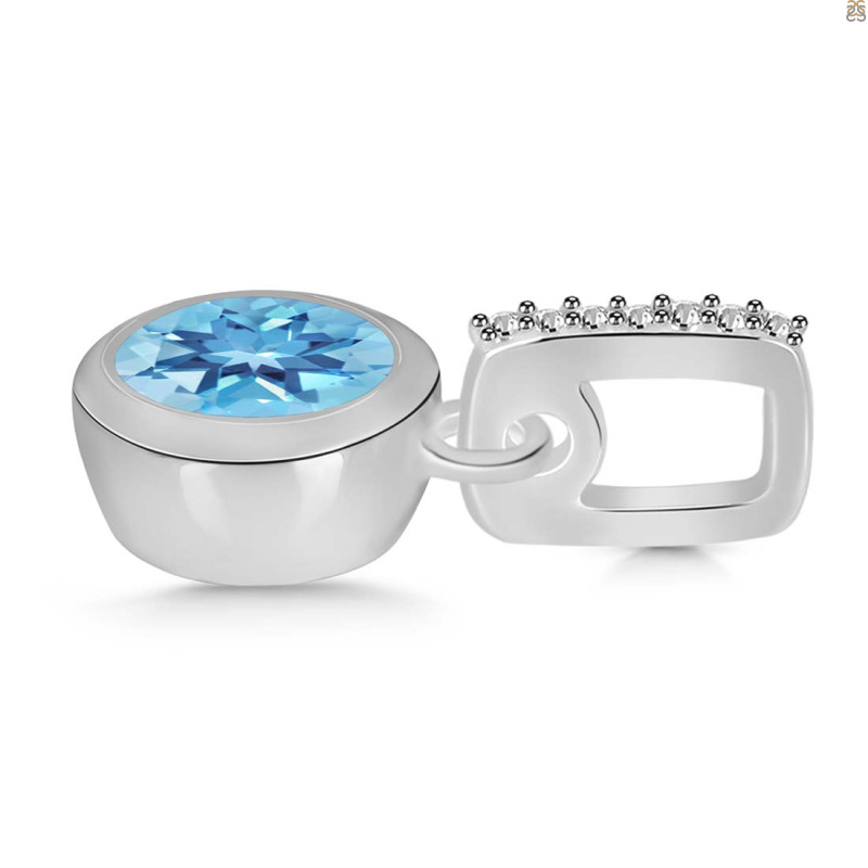Blue Topaz & White Topaz Pendant