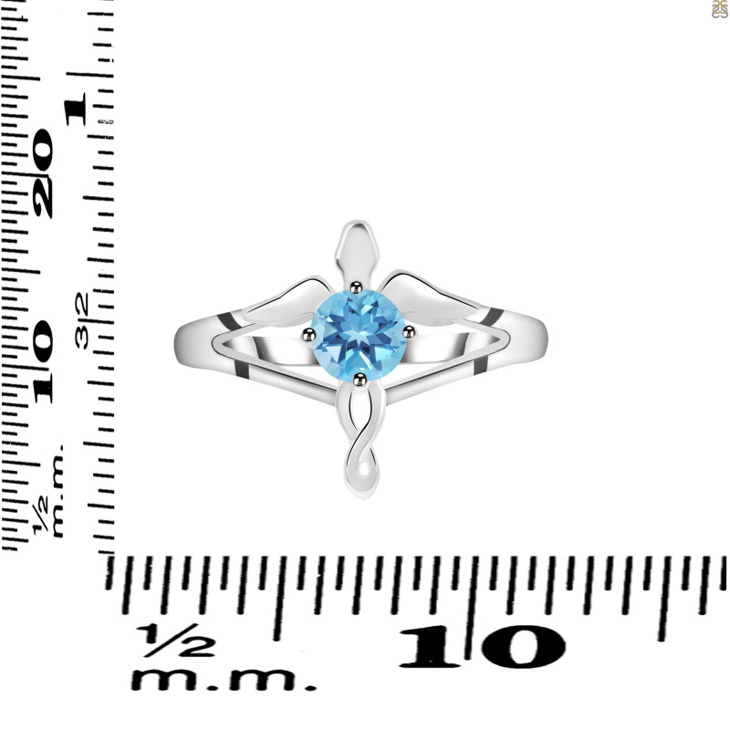 Blue Topaz Angel Ring BTZ-RDR-2150.
