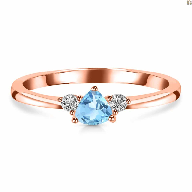Blue Topaz  & White Topaz Ring BTZ-RDR-2543.