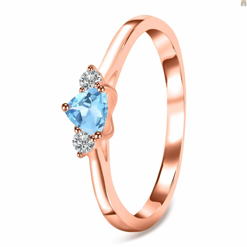 Blue Topaz  & White Topaz Ring BTZ-RDR-2543.