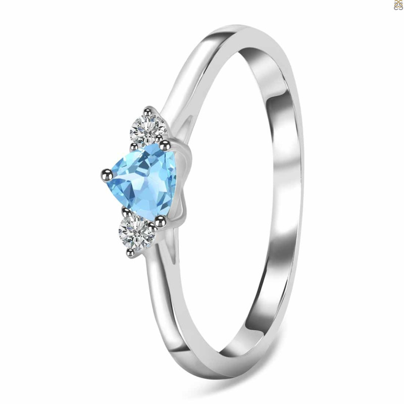 Blue Topaz  & White Topaz Ring