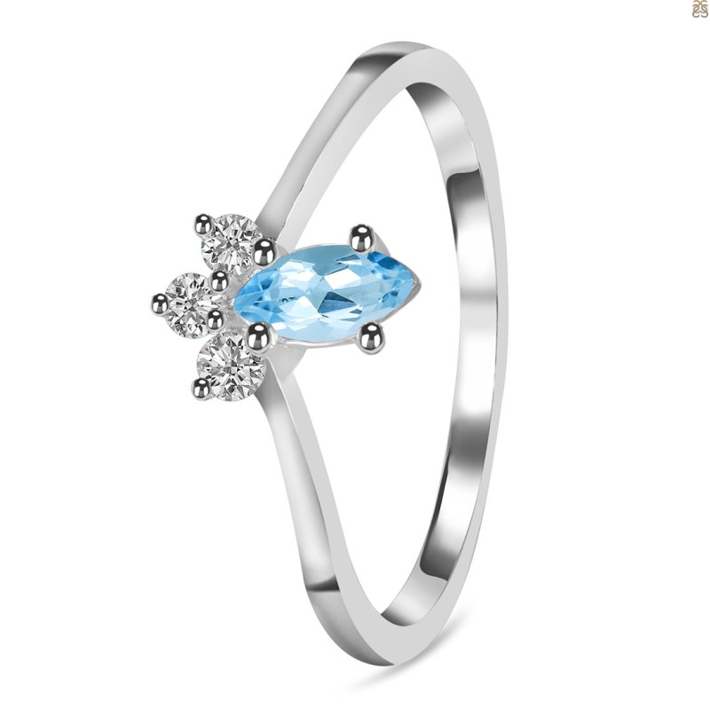 Blue Topaz & White Topaz Ring