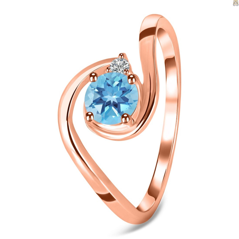 Blue Topaz & White Topaz Ring BTZ-RDR-2622.