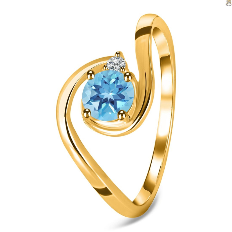 Blue Topaz & White Topaz Ring BTZ-RDR-2622.