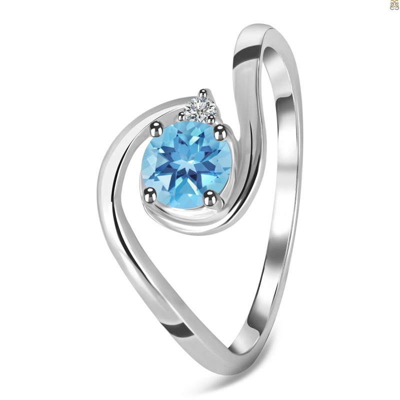 Blue Topaz & White Topaz Ring
