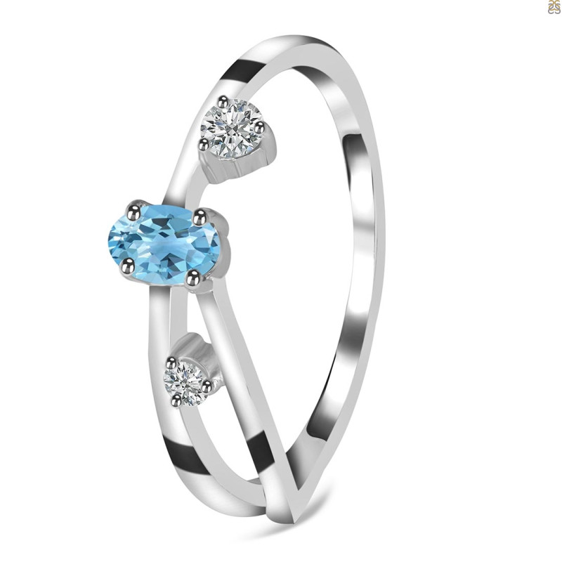 Blue Topaz & White Topaz Ring