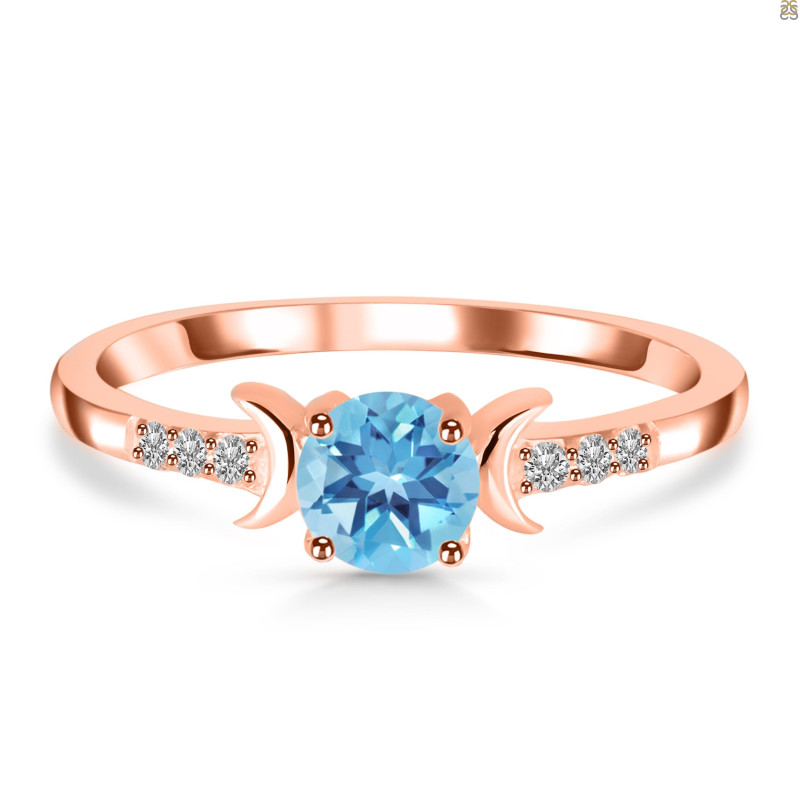 Blue Topaz & White Topaz Ring BTZ-RDR-2845.