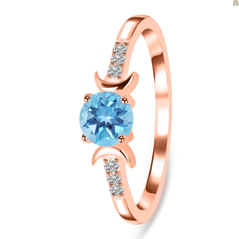 Blue Topaz & White Topaz Ring BTZ-RDR-2845.