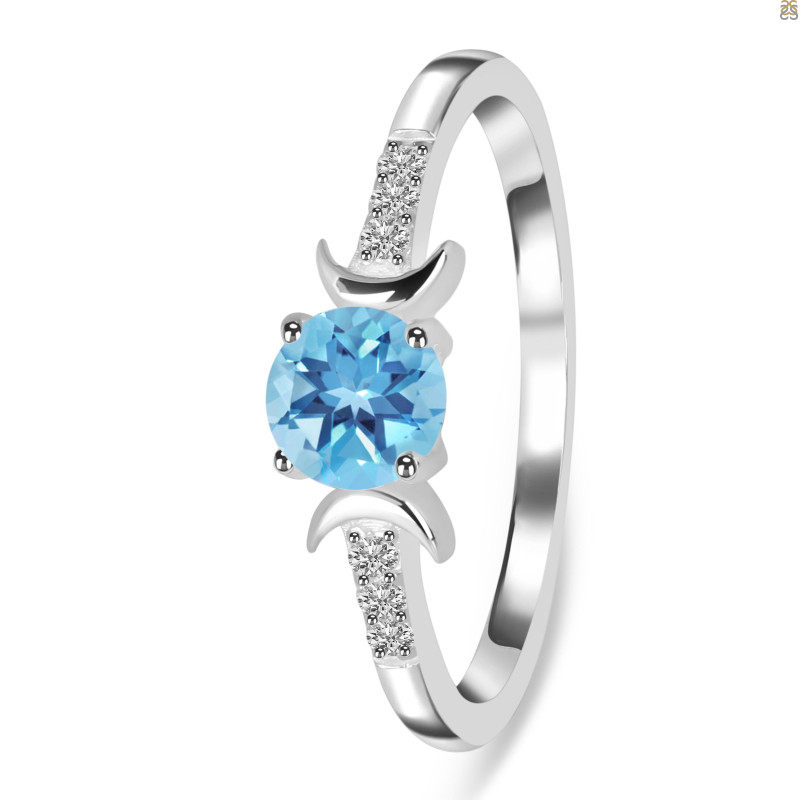 Blue Topaz & White Topaz Ring